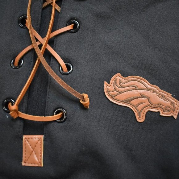 All Sport Couture NFL Womens Denver Broncos Game-On Black Hoodie New - Picture 5 of 6